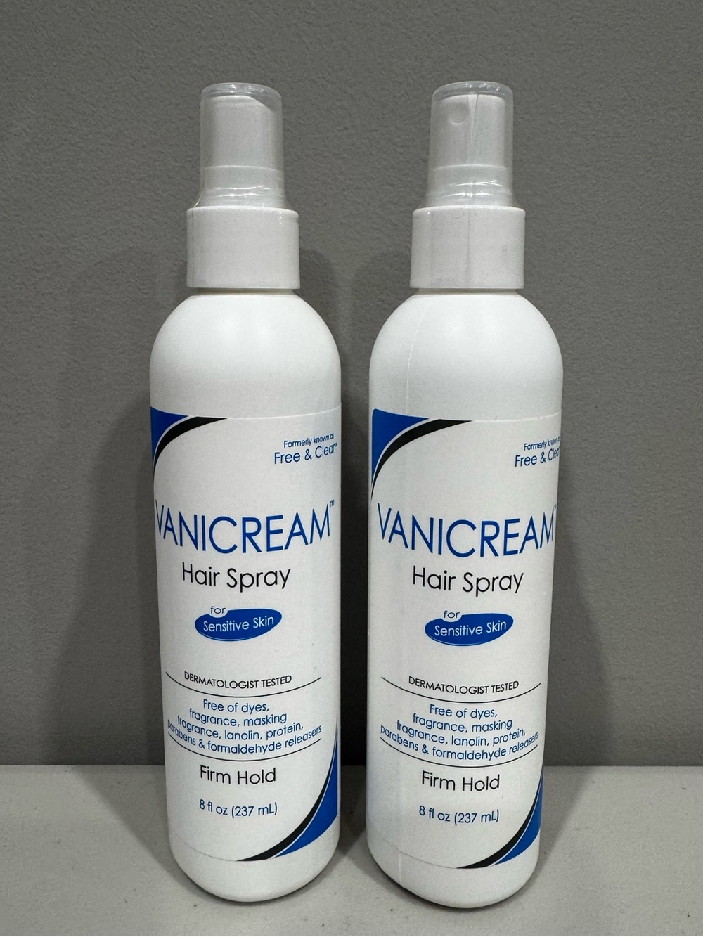 2X Vanicream Free Clear Firm Hold Hair Spray Sensitive Skin No Fragrance 8oz NEW